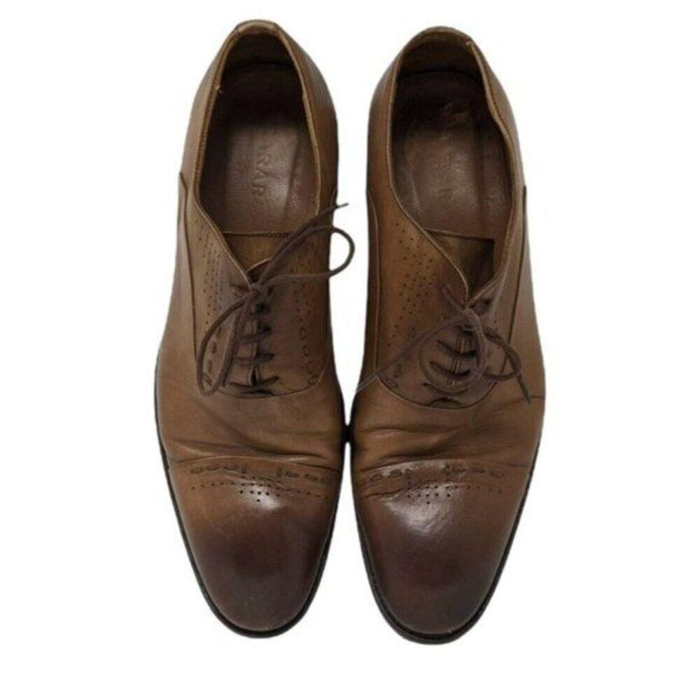 Sarar Men's Tonal Brown Leather Lace Up Dress Shoes Men's Size 41 or US Size 8 E